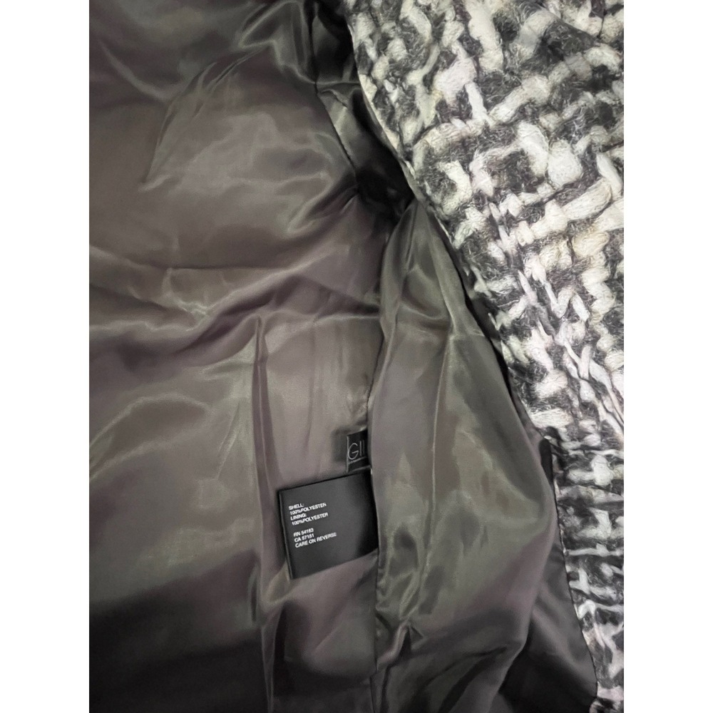 Kenneth Cole New York Women's Coat Black White Abstract Print Puffer Zip Size L - Picture 10 of 16